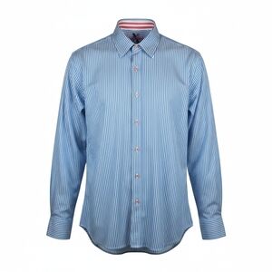 Robert Graham Striped Dress Shirt Blue 100% Cotton Size 2XL